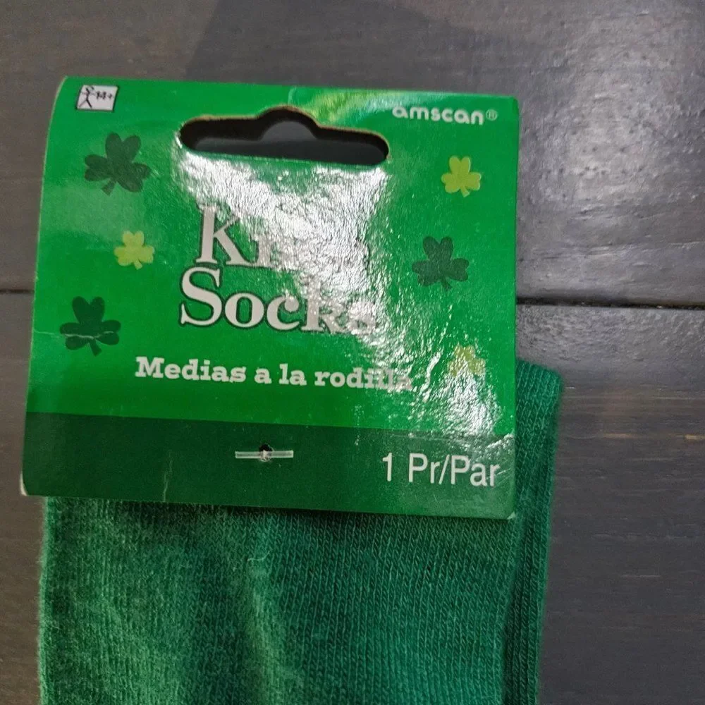 Amscan Leprechaun St Patrick's Day Green Irish Belts Knee High Socks One Size